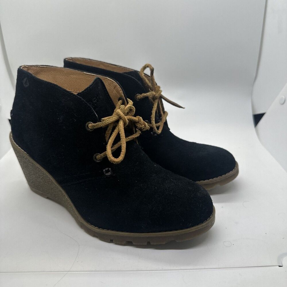SPERRY 96Stella Prow Ankle Boot Black Women’s Booties Size 6.5M
